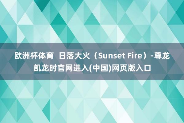 欧洲杯体育  日落大火（Sunset Fire）-尊龙凯龙时官网进入(中国)网页版入口