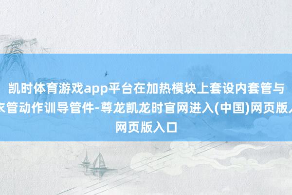凯时体育游戏app平台在加热模块上套设内套管与外衣管动作训导管件-尊龙凯龙时官网进入(中国)网页版入口