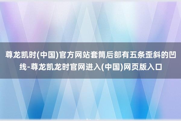 尊龙凯时(中国)官方网站套筒后部有五条歪斜的凹线-尊龙凯龙时官网进入(中国)网页版入口